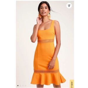 Lulus Martini Mama Orange Crochet Midi Dress